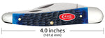 Case 06889 Seahorse Whittler Knife Navy Blue Bone 6355WH SS