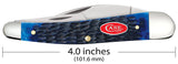 Case 06889 Seahorse Whittler Knife Navy Blue Bone 6355WH SS