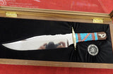 David Yellowhorse Knife DY1000-E RARE Limited Edition Bowie #146/200 Eagle Feather Torquoise Iron Wood
