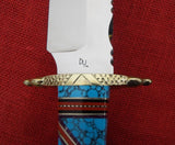 David Yellowhorse Knife DY1000-E RARE Limited Edition Bowie #146/200 Eagle Feather Torquoise Iron Wood