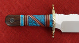 David Yellowhorse Knife DY1000-E RARE Limited Edition Bowie #146/200 Eagle Feather Torquoise Iron Wood