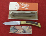 Gerber Knife 6301 Folding Sportsman IID Drop Point Brass/Wood MK-88