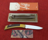 Gerber Knife 6301 Folding Sportsman IID Drop Point Brass/Wood MK-88
