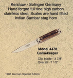 Kershaw 4478 Gamekeeper 1986 Stag Boot Knife Single Edge Integral Germany by Puma