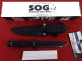 SPG Knife S21T Gov-Tac Tactical Fixed Black TiNi Blade Knife Rubber Handle