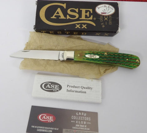 Case 22853 Wharncliffe Barehead Trapper Knife Burnt Bright Green Lizard Skin 2024