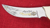 Buck 0401HD 401 Kalinga Harley Davidson Knife Etched Live to Ride..American Legend 1991 USA Lot#401-13