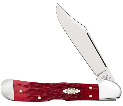 Case 31946 Copperlock Dark Red Bone Knife Carbon Steel 61549L CS 4 1/4" Closed
