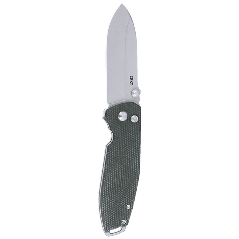 Columbia River CRKT 2495GR Squid XM Button Lock Knife D2 Green Burlap Micarta Lucas Burnley