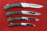 Buck 0500-Set 500 501 503 505 Duke Prince Squire Knight Jigged Buffalo Horn Samples BU-657