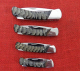 Buck 0500-Set 500 501 503 505 Duke Prince Squire Knight Jigged Buffalo Horn Samples BU-657