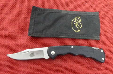 Buck 0422 422 Bucklite 1987 Early Black Handle Knife Iowa Hawkeyes USA Lot#LT-30