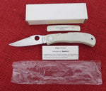 Spyderco AGSP-2W Baby Jess Horn White Micarta AG Russell 1997 NOS C34P AUS-8 Japan