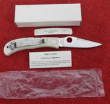 Spyderco AGSP-2W Baby Jess Horn White Micarta AG Russell 1997 NOS C34P AUS-8 Japan