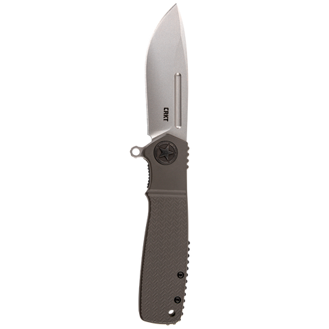 Columbia River CRKT K252GXP Homefront Assisted Tactical Flipper Knife Gray Aluminum Handle