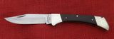 Ka-Bar Knife Cleveland OH 1607 Folding Hunter Wood Handle Lockback Japan Stainless