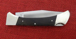 Ka-Bar Knife Cleveland OH 1607 Folding Hunter Wood Handle Lockback Japan Stainless