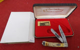 Case 1984 National Knife Museum Trapper Burnt Natural Bone USA 6254 SS