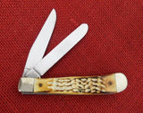 Case 1984 National Knife Museum Trapper Burnt Natural Bone USA 6254 SS