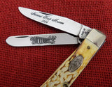 Case 1984 National Knife Museum Trapper Burnt Natural Bone USA 6254 SS