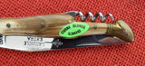 Laguiole Extra Knife G David Blond Horn Corkscrew Awl Brass Bolsters