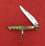 Laguiole Extra Knife G David Blond Horn Corkscrew Awl Brass Bolsters