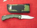 Buck 0422 422 Bucklite OD Green Cammo SheathFolding Knife Lockback USA Made 1993 Lot#LT-11