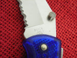 Buck 0442FX 442FX 442 Bucklite Clear Dark Blue Folding Pocket Knife Lockback USA Made 2000 Lot#LT-19