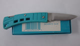 Buck 0425BL 425 MiniBuck Buckbrite Small Lightweight Pocket Knife Blue Handle USA 1987 Lot#LT-24