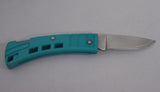 Buck 0425BL 425 MiniBuck Buckbrite Small Lightweight Pocket Knife Blue Handle USA 1987 Lot#LT-24