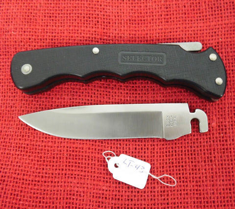 Buck 0429 429BK V52 Selector Bucklite Folding Knife Black Handle 1991 Drop Point Blade (42821) Lockback USA Made Lot#LT-43