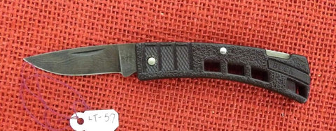 Buck 0425DAM 425 MiniBuck RARE DAMASCUS Small Knife Dark Brown USA Lot#LT-57