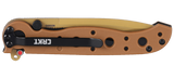 Columbia River CRKT M16-01DZ D2 Flipper Knife Kit Carson Design Spearpoint Tan GRN Handle