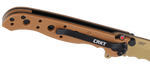 Columbia River CRKT M16-10DZ Kit Carson Design D2 Flipper Knife Veff Serrations Tan GRN