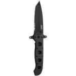 Columbia River CRKT M16-14SF Carson Flipper Knife Tanto Serrated Blade Black Aluminum Handle