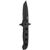 Columbia River CRKT M16-14SF Carson Flipper Knife Tanto Serrated Blade Black Aluminum Handle