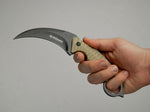 Boker Magnum 02SC028 Spike Karambit Fixed Blade Knife 440A Blade Sand Color G10