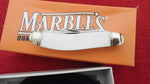 Marble's Knife MR120 Sowbelly Cut Pearl Handle Carbon Blades Zipper Storage Pouch