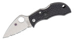 Spyderco MBKLFS Manbug Serrated SpyderEdge Leaf Shape VG10 Blade Black FRN Japan Pocket Knife