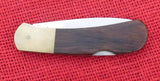 Gerber Classic Knife Wood Handle Brass Frame 1980's USA Lock Back Lot#MK-32