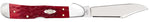 Case 31946 Copperlock Dark Red Bone Knife Carbon Steel 61549L CS 4 1/4" Closed