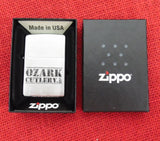 Zippo Lighter Ozark Cutlery Logo USA Made 2023 Brushed Chrome