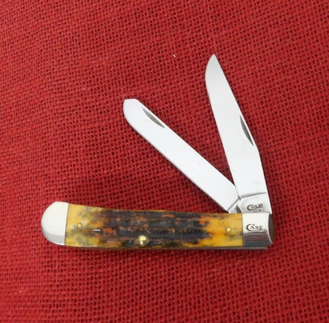 Case 10980 Trapper Knife Autumn Bone Orange Deep Canyon Jig Bone USA 6254 SS