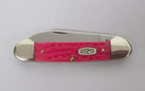 Case Knife Bubba Gum Lady Case Canoe USA 1998 Pink Jig Bone UNUSED