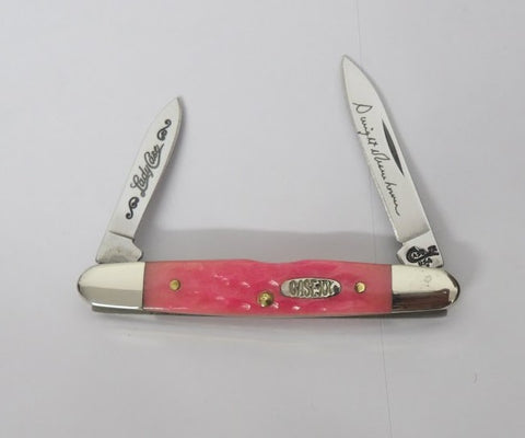 Case Knife Bubba Gum Lady Case Dwight Eisenhower USA 1999 Pink Jig Bone UNUSED