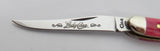 Case Knife Bubba Gum Lady Case Tiny Toothpick USA 1997 Pink Jig Bone UNUSED