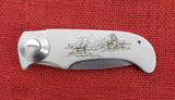 Powder River Folder Wyoming Knife Corp Barry Woods Swivel Opening Feature IN BOX