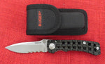 Ruger by CRKT R1804 Harsey Go-N-Heavy Compact Folding Knife Aluminum Handle Jeff Veff Serrations