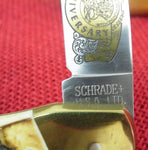 Schrade Knife LB9 Stag Folding Hunter NAHC Etched Guthook USA 1993 LB7 LB8 Lot#195