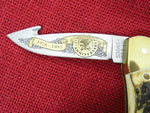 Schrade Knife LB9 Stag Folding Hunter NAHC Etched Guthook USA 1993 LB7 LB8 Lot#195